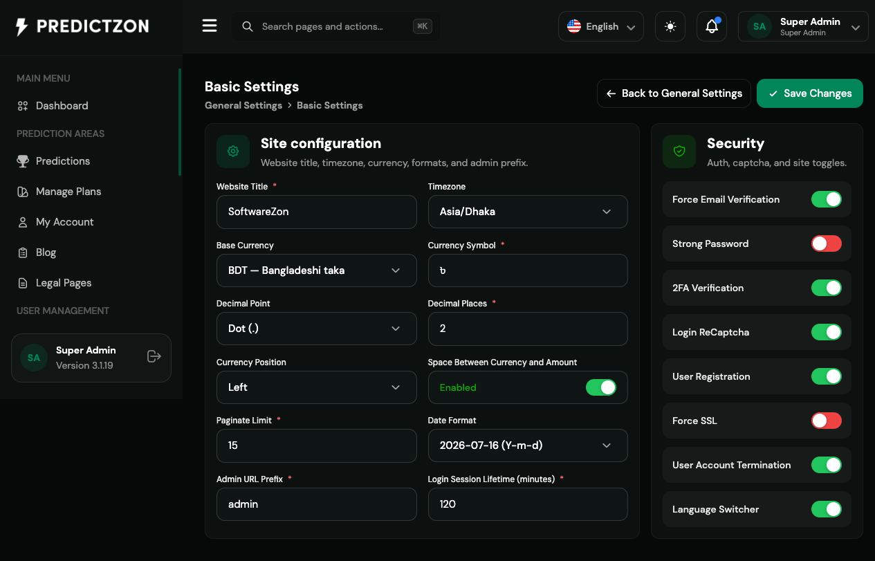 Basic Settings