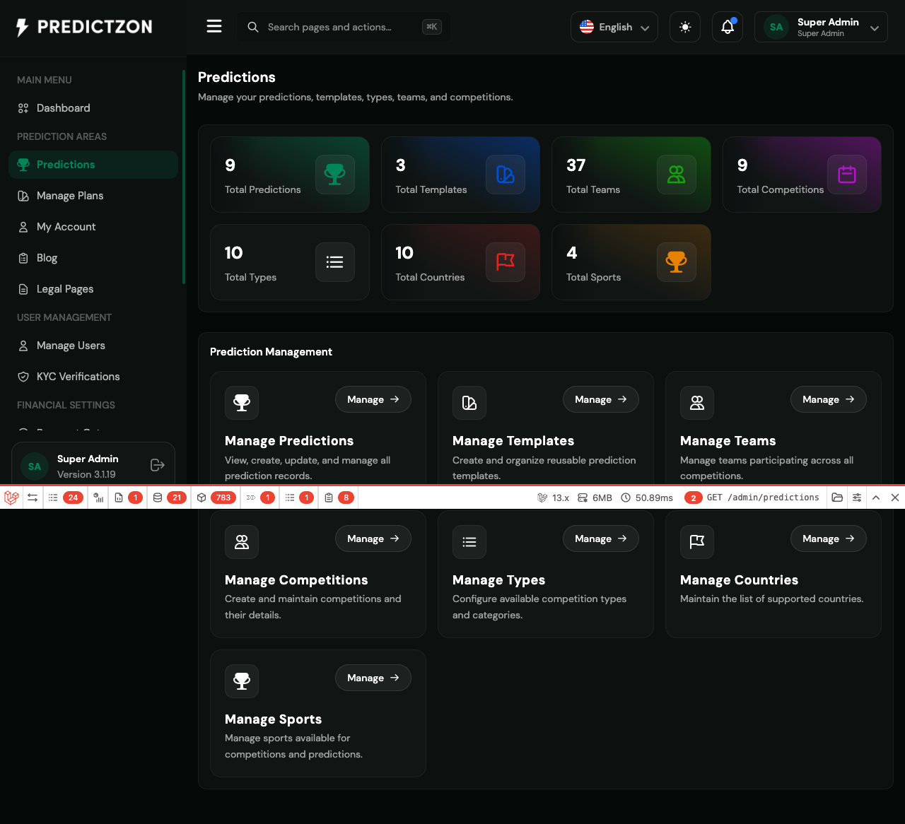 Predictions Dashboard