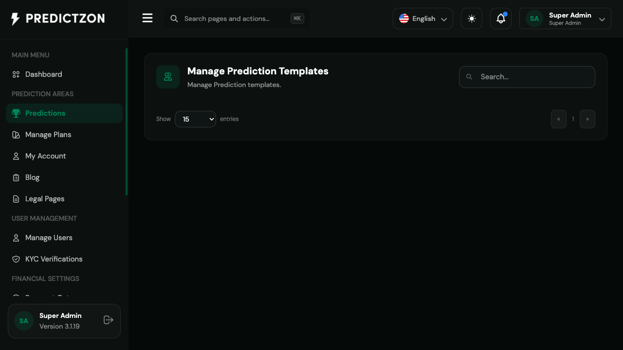 Manage Templates