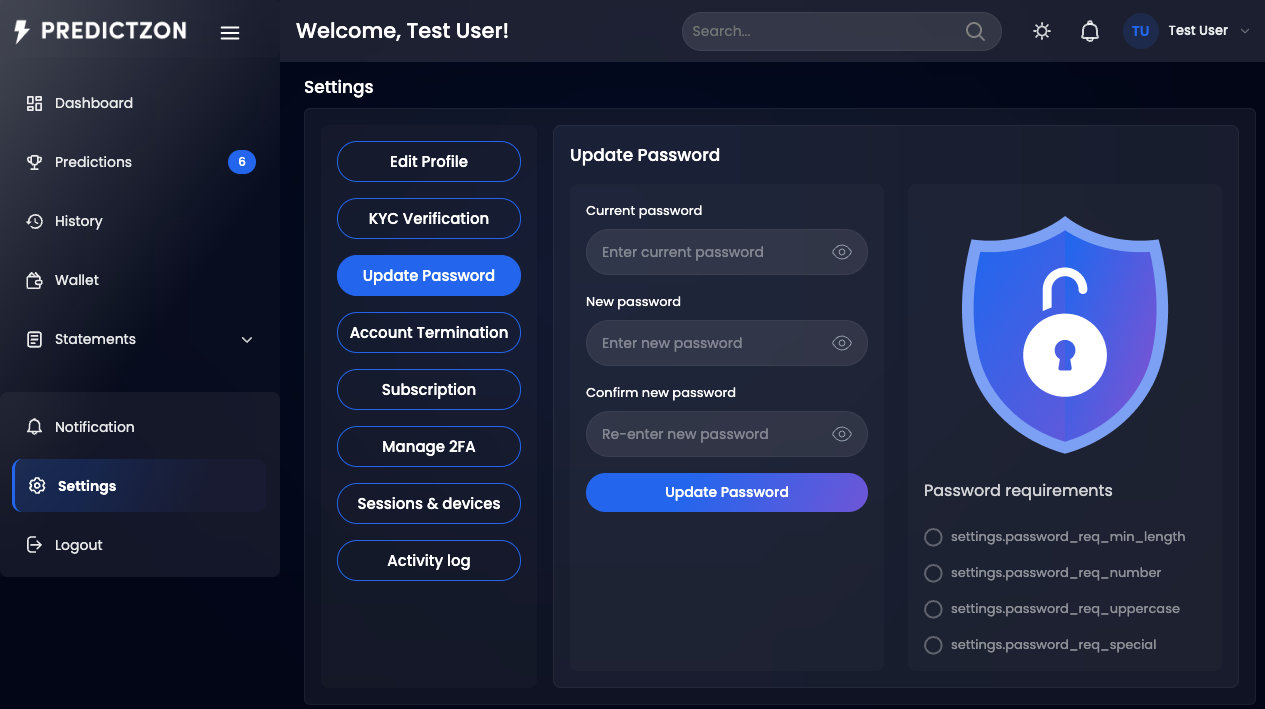 Password Settings
